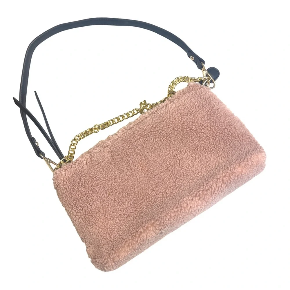Like Dreams Sherpa Mauve Demi Envelope Shoulder Bag
